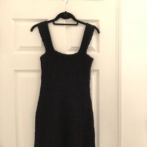 J. Crew Crochet Black Square-neck Dress